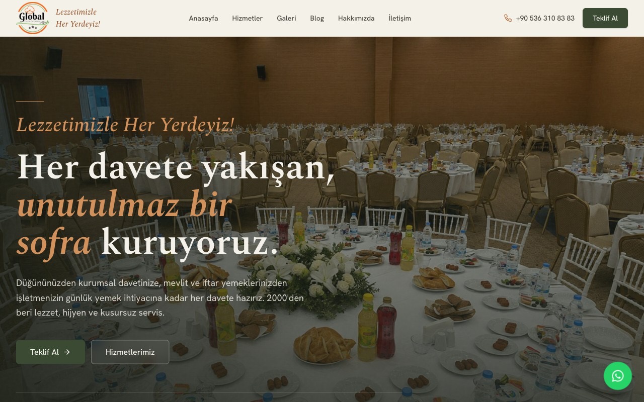 Antalya Global Catering web sitesi